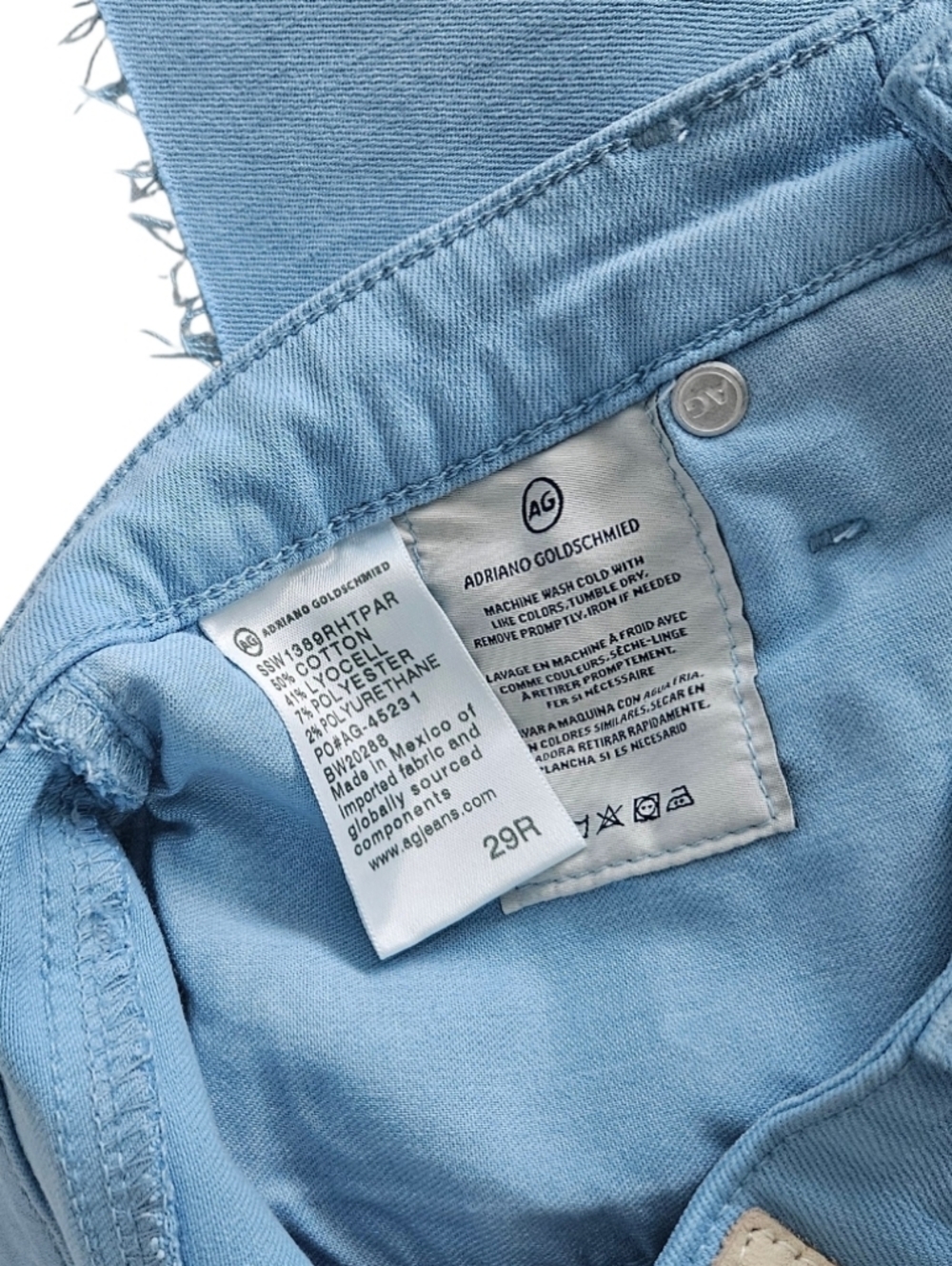 NWT AG Adriano Goldschmied Light Blue Sky Skinny Jeans Size 29 - Picture 5 of 10